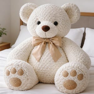 Giant Crochet Teddy Bear Pattern | Beginner Amigurumi Plush Tutorial (PDF Download)