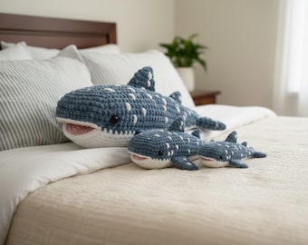 Chunky Amigurumi Whale Shark Plüsch-Muster - Handgehäkelter sanfter Riese (nur digitales Muster)