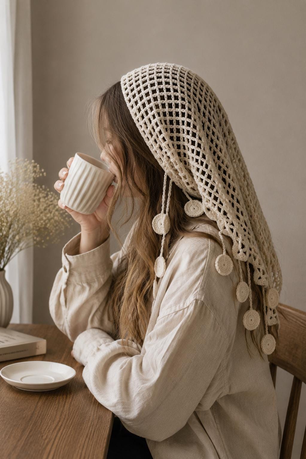 Boha Headscarf Pattern PDF | Boho Mesh Bandana Scarf With 