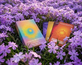 Baraja de cartas oráculo de intenciones de chakras, 50 cartas para la sanación energética, la conexión con uno mismo, el equilibrio espiritual, cartas instructivas y prácticas de atención plena.