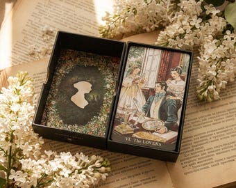 Baraja de tarot inspirada en Jane Austen / Cartas de adivinación románticas de la Regencia / Minitarot de 78 cartas en caja rígida / Regalo para amantes de la lectura