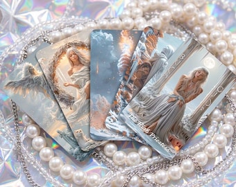 Baraja de Tarot y Oráculo de Lujo para Principiantes / Cartas Invernales con Bordes Dorados / Guía Espiritual