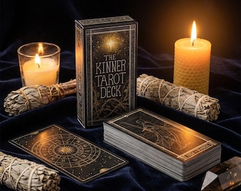 Baraja de Tarot Kinner en inglés / Juego de 78 cartas / 11,4 x 5,5 cm / Juego de mesa para principiantes y aficionados al tarot / Compacto y fácil de usar