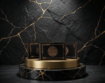 Caja de Tarot de Madera con Tapa Deslizante, Borde Transversal, Estuche para Cartas de Tarot, Oráculo y Juegos de Mesa