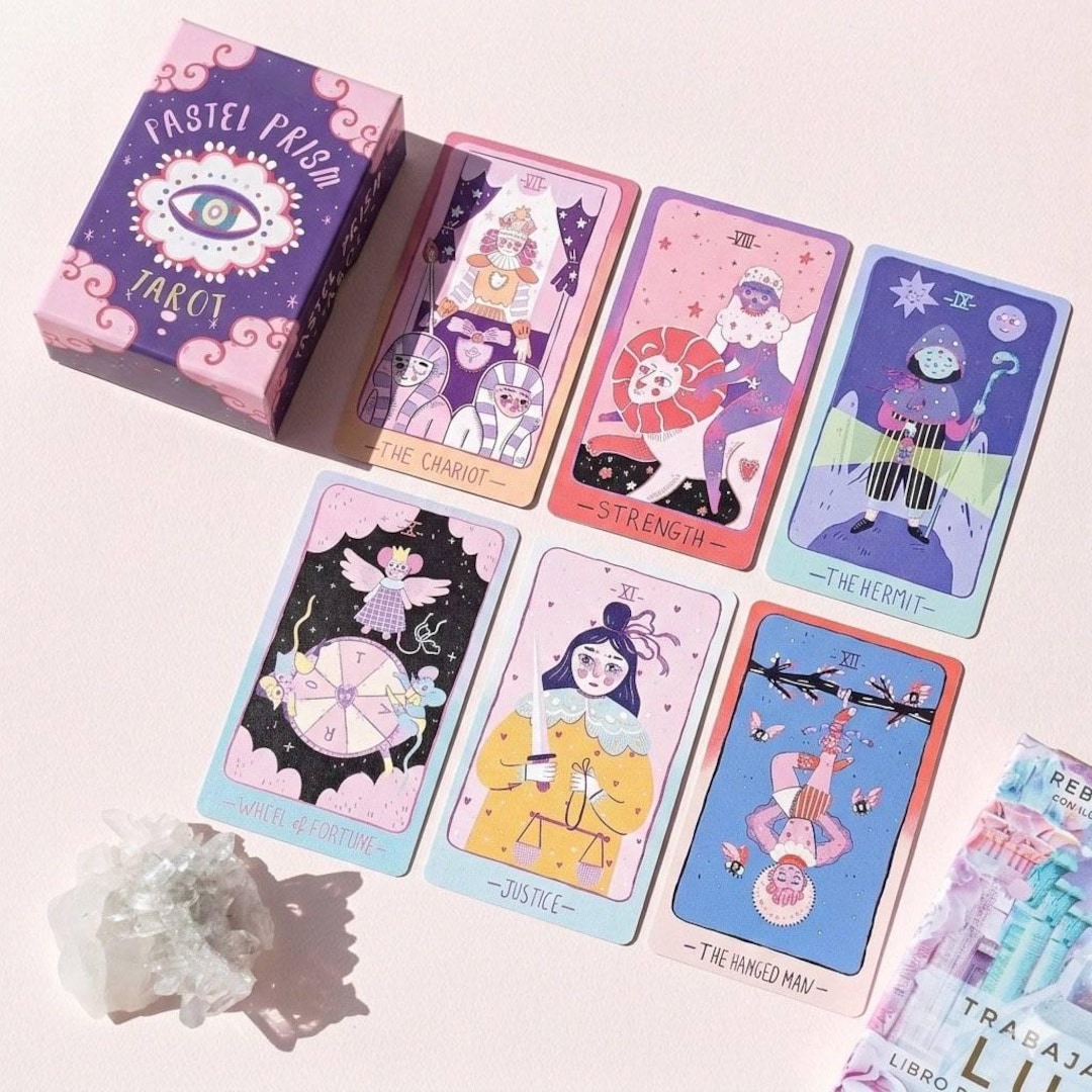 Pastel Dreams – Jeu De Tarot 78 Cartes – Style Pastel Inspiré De Rider-Waite – Guide Inclus – Pour Débutants Et Lecteurs Confirmés – Divination, Spiritualité