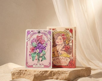 Baraja romántica del Oráculo de Lenormand, cartas de adivinación floral