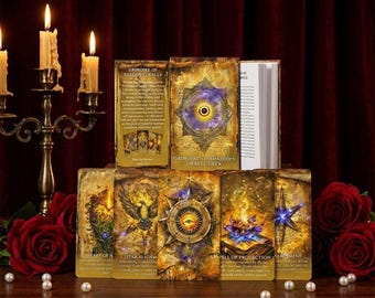 Baraja de Oráculo Grimorio de las Sombras / Conjunto de 55 cartas inspirado en el Tarot para la intuición, la comprensión espiritual y la transformación interior
