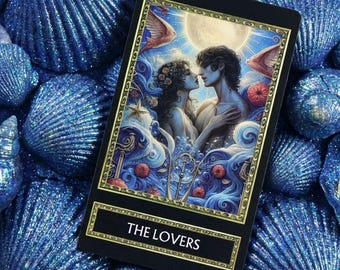 Baraja de Tarot Olas del Océano / Cartas de Oráculo únicas / Compacta 10,4 × 6 cm / Hermoso diseño inspirado en el mar para lecturas y regalos