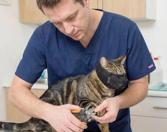 Bozal para gatos ajustable, transpirable, calmante, antiarañazos y antimordeduras, de malla suave