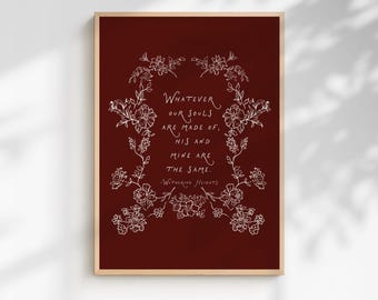 Wuthering Heights Quote - Wall Art (Digital Print) - Romantic