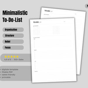 Minimalistic To-Do List PDF | Daily Planner Template A4 | Structured Task & Appointment Planner | Productivity Planner Printable