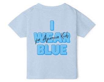 I Wear Blue for Custom Name Apraxia Awareness Toddler T-Shirt