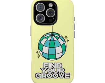 Étui de téléphone résistant pour orthophonie avec boule disco « Trouve ton groove »