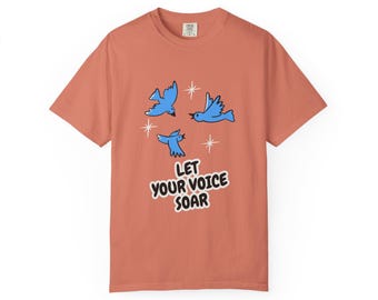 Let Your Voice Soar Blue Birds Illustration Speech Therapy T-Shirt