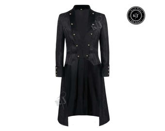 Men's Steampunk Tailcoat – Victorian Gothic Pirate Frock Coat, Wedding Outfit