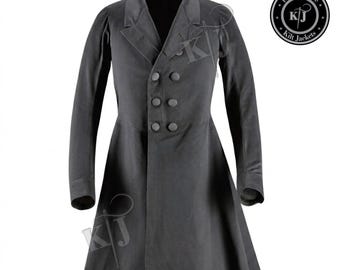 Victorian Black Frock Coat | Edwardian Steampunk Tailcoat Jacket