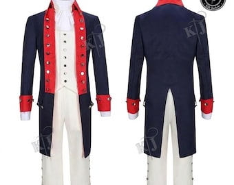 Handmade Men's Navy Wool Revolutionary War Jacket – Custom Tailored 18th Century Colonial Coat