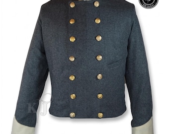 Handmade Confederate Officer Shell Jacket - Civil War Mosby's Rangers Wool Uniform