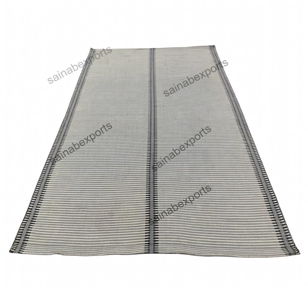 Neutral Polypropylene Rug Neutral Striped Polypropylene Area Rug – Handwoven Boho Floor Carpet - Etsy
