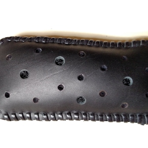 Black Leather Knitting Belt