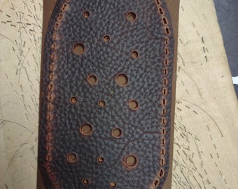 Dark Brown Distressed Leather Knitting Belt