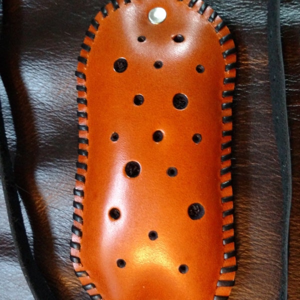 Orange Leather Knitting Belt