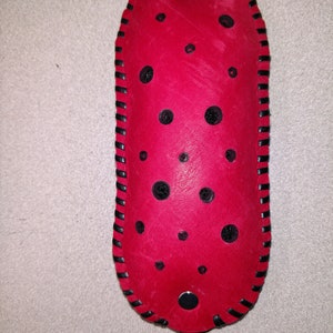 Red Leather Knitting Belt