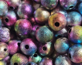 20 Beads - 8mm Colorful Acrylic Bead Mix, Bracelet Beads, Colorful Mixed Beads, 8mm Round Beads, DIY Jewelry Making, Matte Beads