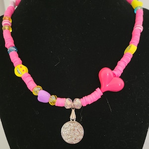 OOAK Raver Necklace, Colorful Rave Necklace, Charm Necklace, Vinyl Necklace, Rave Necklace, Music, Festival Outfits, Festival Accessories