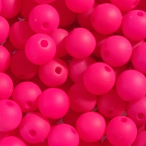 20 Beads - 8mm Hot Pink Acrylic Round Beads, Spacer Beads, Acrylic Beads, Small Round Beads, Small Gumball Beads, DIY Jewelry, Beads