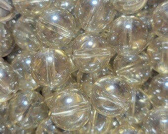 10 perline - Perline di vetro beige trasparente da 10 mm, Perline trasparenti piccole, Perline di gomma da masticare trasparenti piccole, Perline di vetro piccole, Perline di gomma da masticare da 10 mm