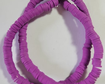 6mm Dark Plum Purple Heishi Disc Beads, Polymer Clay Vinyl Heishi Beads, African Disc Beads, Colored Heishi Beads, Polymer Clay Beads