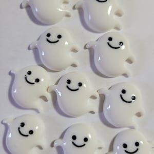 2 Ghost Cabochon for DIY Jewelry and Crafts, Halloween Cabochon, Resin Ghosts, Cute Ghosts
