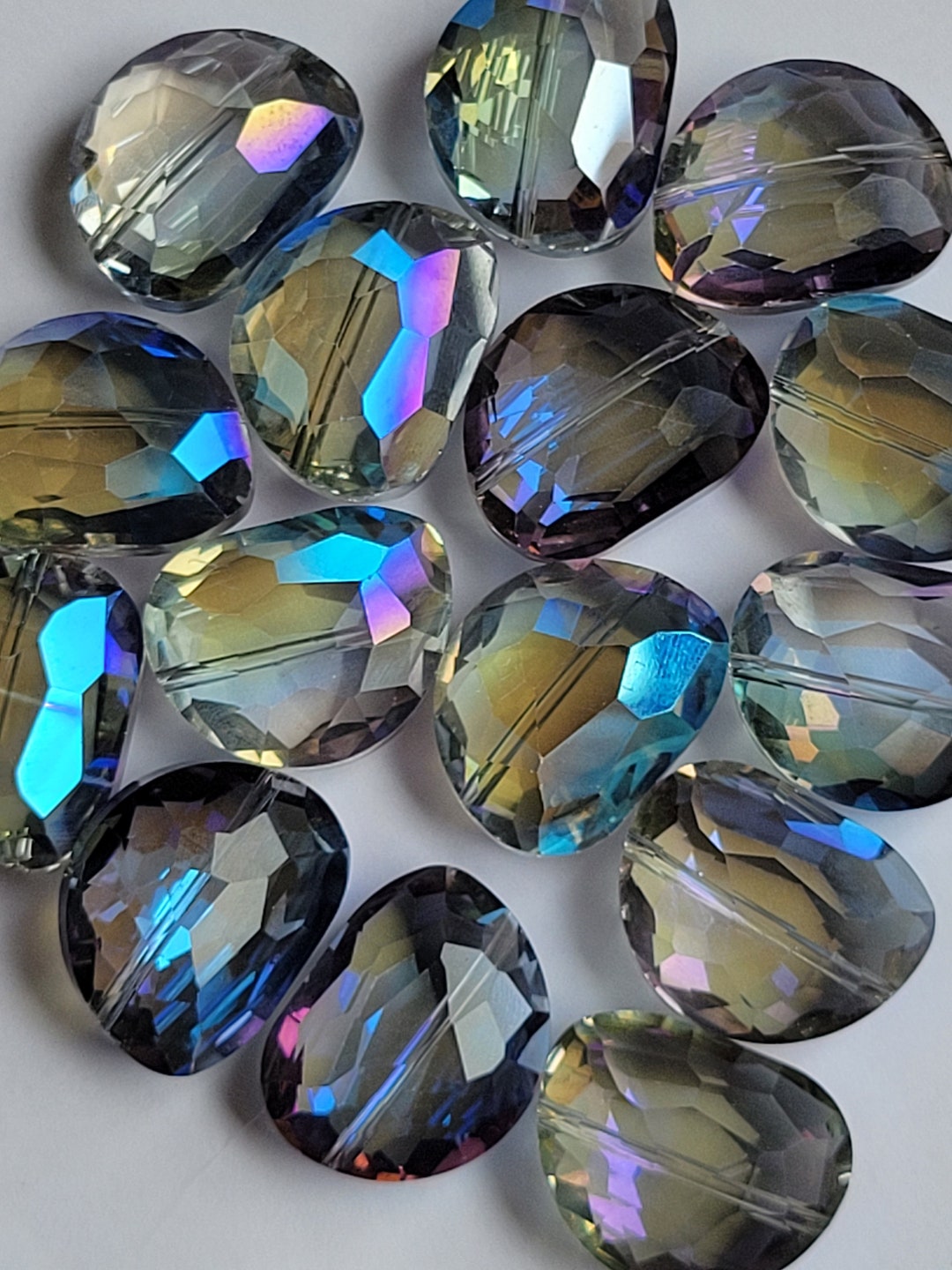 1 Large Iridescent AB Glass Crystal Nugget Bead 25mm Large Etsy