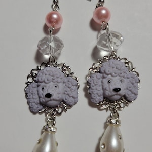 Dog Earrings, Pet Earrings, Dangle Earrings, Animal Earrings, Gift, Handmade Earrings, Dog Lover, Dog Jewelry, Dog Jewelry, Poodle Gift