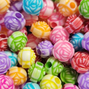 ON SALE! 20 Beads - 11mm Acrylic Flower Beads, Craft Style Flower Beads, Flowers, Mixed Colored Flower Beads, DIY, Jewelry Making, Crafting