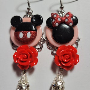 Mickey Mouse Earrings, Minnie Mouse Earrings, Disney Earrings, Disney Jewelry, Disneyland, Mickey Mouse Jewelry, Dangle Earrings