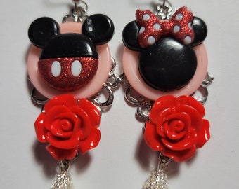 Mickey Mouse Earrings, Minnie Mouse Earrings, Disney Earrings, Disney Jewelry, Disneyland, Mickey Mouse Jewelry, Dangle Earrings