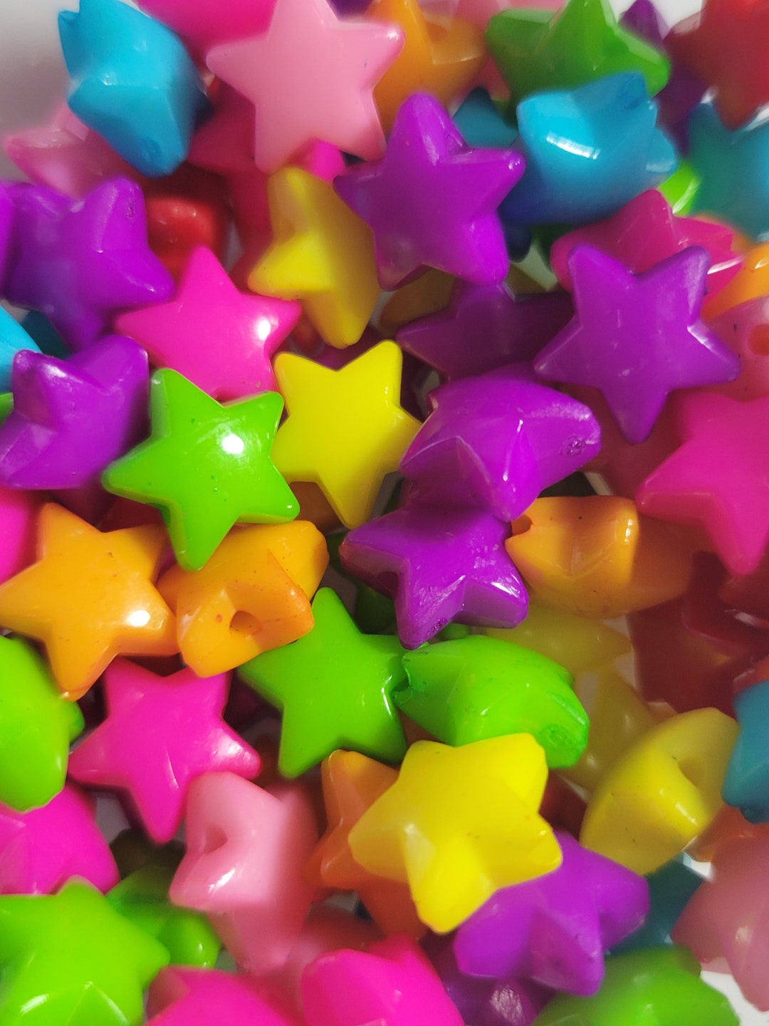 20 Star Beads 12mm Mixed Colorful Star Beads Fun Star Etsy
