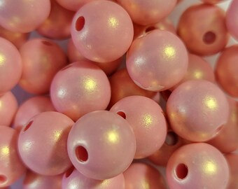 10 Beads - 10mm Light Salmon Pink Acrylic Round Beads, Spacer Beads, Acrylic Beads, Small Round Beads, Gumball Beads, DIY Jewelry, Beads