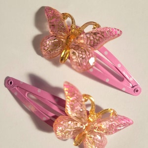 Cute Butterfly Hair Clips, Hair Decora, Hair Clips, 2 Piece Set of Hair Clips, Butterfly Barrettes, Butterfly Hair Clips, Girls Barrettes