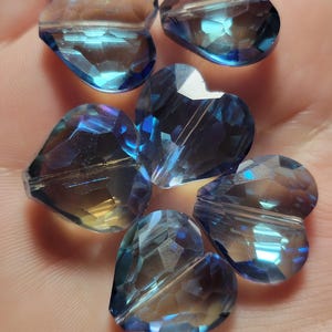 2 - Gorgeous Sparkling Heart Faceted Crystals, 18mm Czech Glass Crystal Hearts, Large Crystal Hearts, DIY, Colorful Crystal Hearts 画像 2