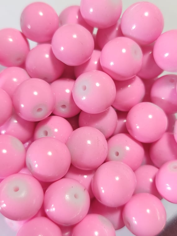 10 Beads - 12mm Light Bubble Gum Pink Glass Beads, Pink Gumball Beads, Big  Bubble Gum Pink Beads, Light Pink Beads, 12mm Round Glass Beads