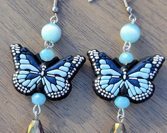 Silicone Butterfly Dangle Earrings, Colorful Butterfly Earrings, Butterfly Love, Summer Earrings, Spring Earrings, Butterfly Jewelry