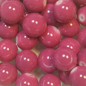 10 Beads - 10mm Pretty Plum Colored Glass Pearl Beads, Gumball Beads, Glass Gumball Beads,  Light Plum Colored Glass Beads, DIY Jewelry