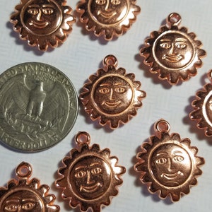 8 Sun Face Acrylic Charms!  Plastic Sun Face Charms, detailed on both sides, 20mm Sun Charms
