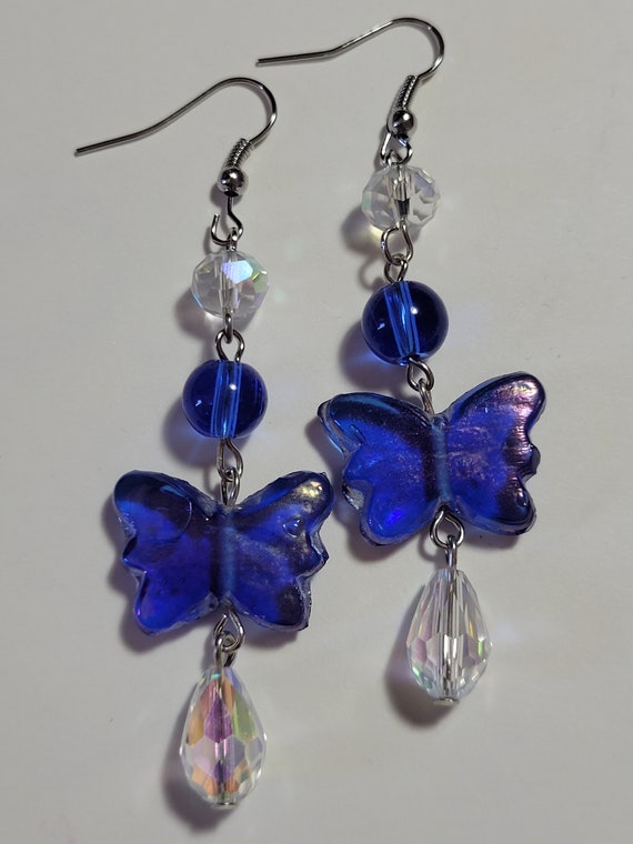 Glass on sale butterfly earrings