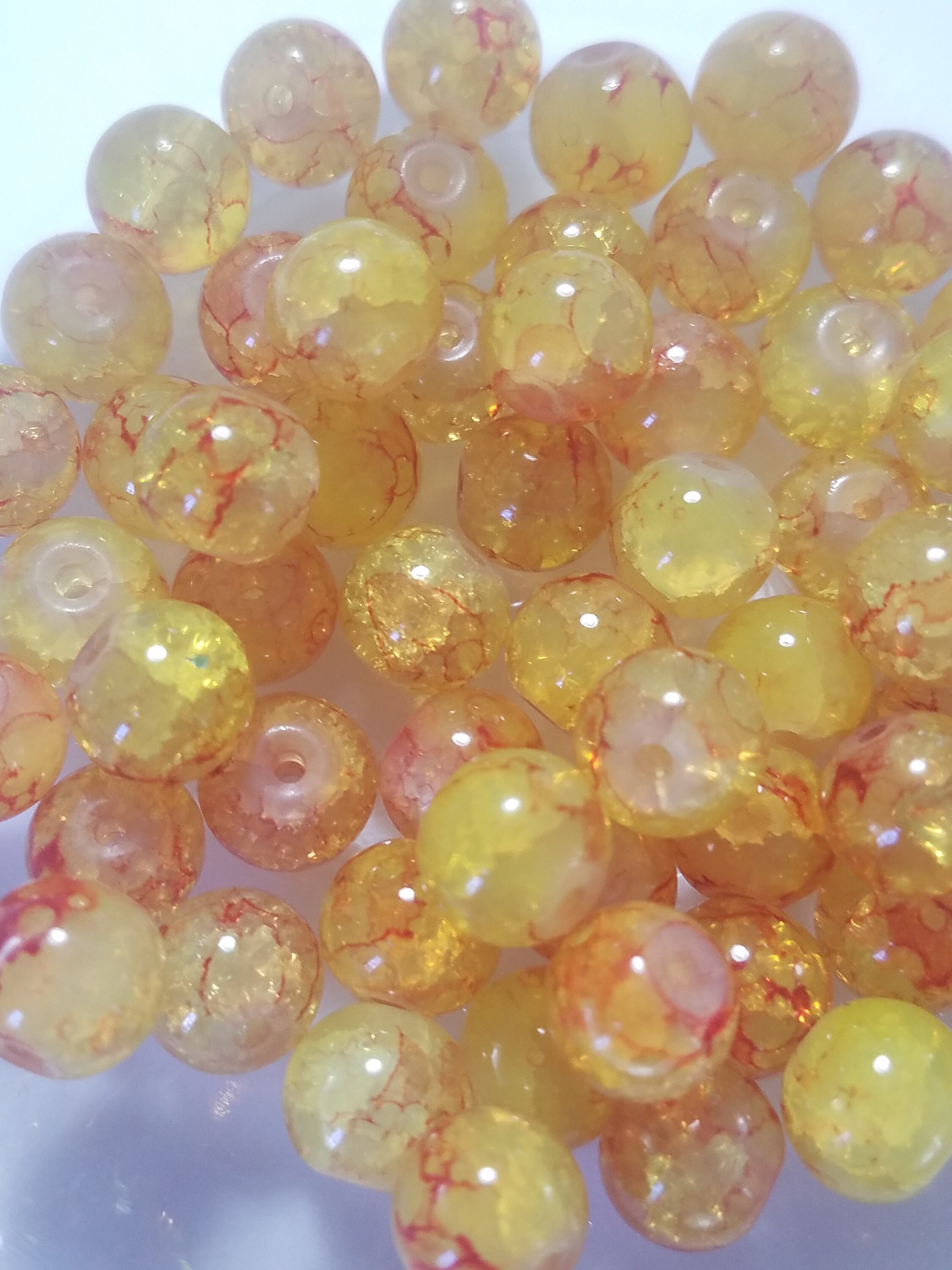 12 Beads 8mm Yellow Glass Beads Small Yellow Spacer Beads Etsy