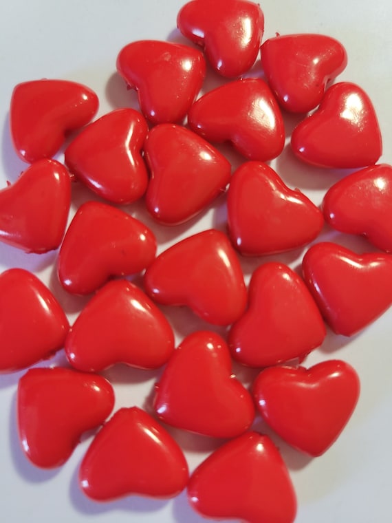 12mm Heart Beads Red - Valentine's