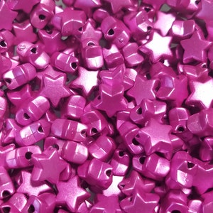 20 5mm Small Bright Pink Star Spacer Beads! Small Star Beads